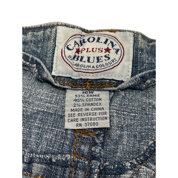 Carolina Blues Plus Size 16W Denim Shorts Cotton Blend Light Blue - Picture 2 of 3